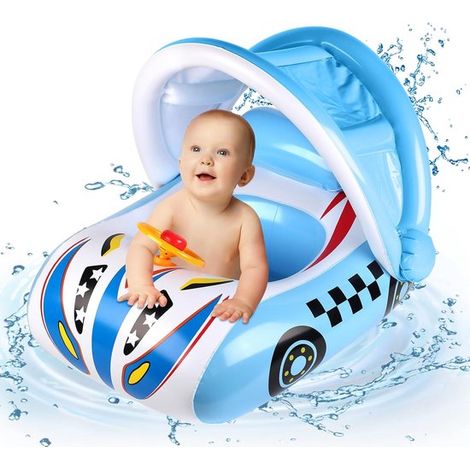 Flotador infantil con capucha, asiento de natación infantil, apto para flotadores de bebé de 3 a 36 meses (1/5)