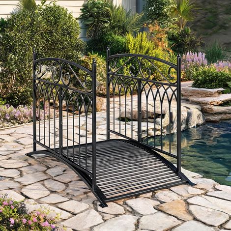 Pont de jardin schwarz en metall 135,5 x 74 x 91 cm (1/5)