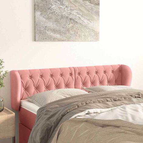 vidaXL Cabecero de terciopelo rosa 163x23x78/88 cm (1/5)