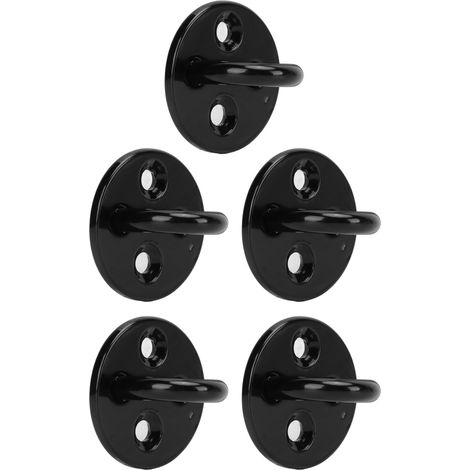 Lot de 5 œillets de protection renforcés en acier inoxydable noir épais, pour charges lourdes, 5 mm / 0,20 N (1/5)