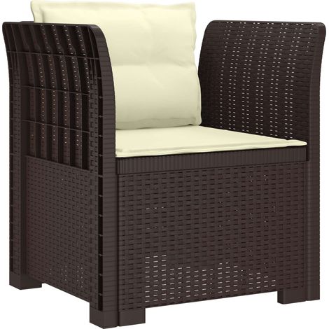 Maison Exclusive - Poltrona a 1 Posto con Cuscini Aspetto Rattan PP Marrone (1/5)