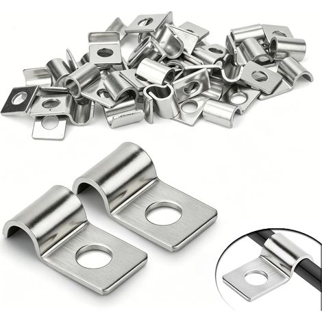 50 Pièces 6mm Fixation Grillage Rigide Cavalier Cable Electrique (1/5)