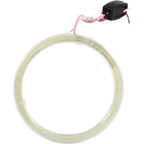 Paire d'anneaux lumineux Angel Eyes COB à LED pour phares de voiture et moto, feux de jour (DRL) de 90 mm