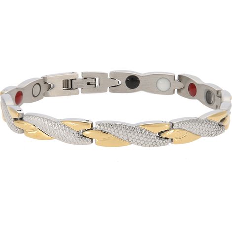 Bracelet magnétique torsadé élégant pour soulager les douleurs arthritiques et prendre soin de votre peau. (1/5)