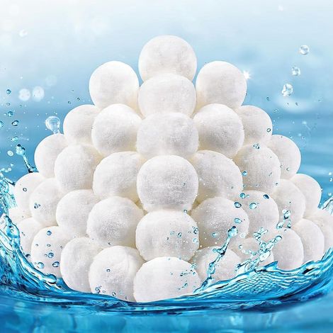 1500g Balle Filtrante Piscine Réutilisables Boule de Coton pour Filtre Piscine Systèmes de Filtration à Sable, Accessoires de Piscine, Nettoyeur de Piscine, Filtre à Sable d'Aquarium (1/5)