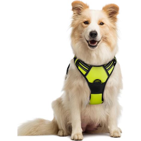 Grünes Hundegeschirr, Größe L, Brustumfang 38–89 cm, 1 Stück, verstellbar, gepolstert, Hundeweste, Polyester, Haustierweste