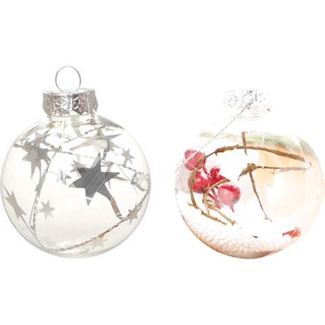 Bola De Adorno Colgante - Bola Transparente Para Decoración Navideña - Ideal Para Árbol De Navidad, Fiesta, Boda, Hogar Y Comercio - Unidad (1/5)
