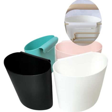 Lot de 4 porte-gobelets et poubelles à suspendre, accessoires de chariot à roulettes, accessoires de chariot utilitaire, pots de fleurs suspendus, seau de rangement, porte-crayons pour bureau, cuisine (1/5)