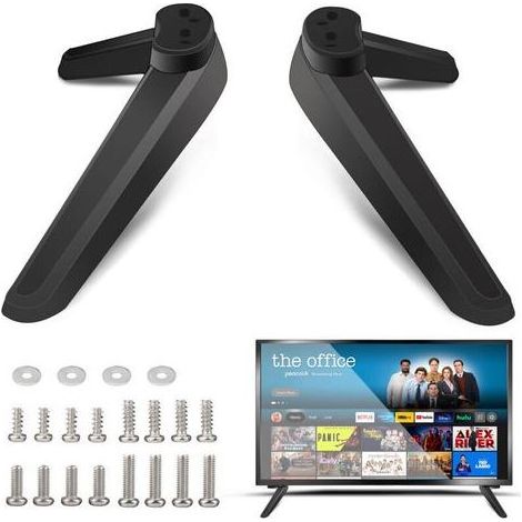 Support TV, pieds de support, support de table universel pour Smart TV avec vis, base de support, support TV avec jeu de vis pour la plupart des téléviseurs à écran plat 32, 40, 49 et (1/3)