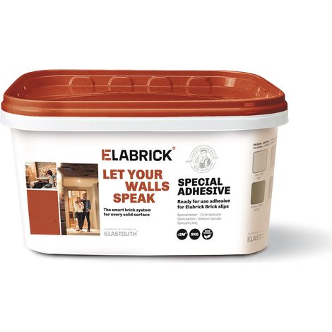 Adesivo per mattoni Elabrick, 5kg, pronto all'uso, colla monocomponente in pasta, Bianco, Copre 2m², adatto sia per uso indoor che outdoor, fai da te, ristrutturazione casa, vernici. (1/5)