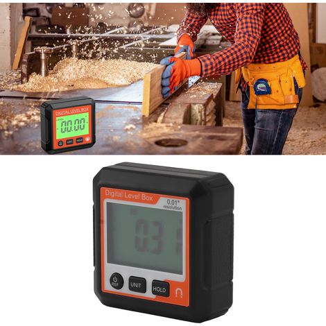 Digitaler elektronischer Winkelmesser, Neigungsmesser, Wasserwaage, Winkelmessgerät, Mini-Magnetneigungsmesser, Winkelmessgerät, rot und weiß. (1/5)