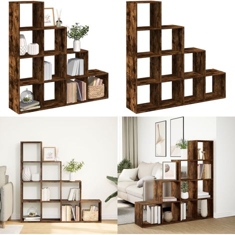 Libreria 4 Ripiani Rovere Fumo 131,5x29x131,5 cm in Truciolato - Scaffale porta oggetti - Truciolato
