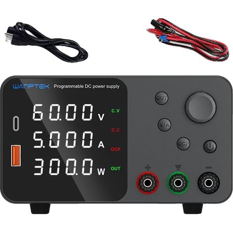 Alimentation électrique DC, Tension réglable, Contrôle par encodeur, TPS605 (1/2)