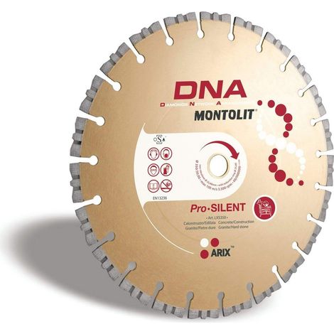 Disco diamantato 230 mm silenziato per calcestruzzo edilizia Montolit dna lxs230