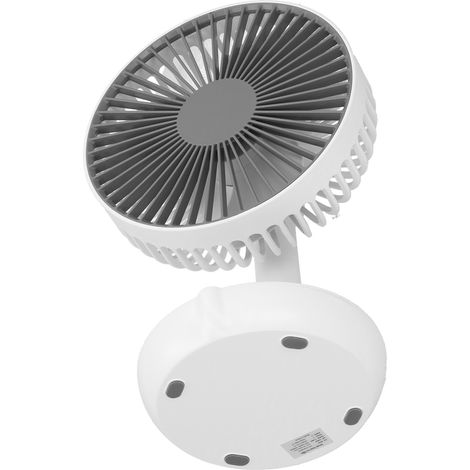 Leiser, praktischer, wiederaufladbarer USB-Tischventilator mit Oszillation für Zuhause und Schule, weiß (1/5)