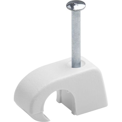 Meister 7454150 7454150-Fascetta, 7 – 11 mm – Bianco Pezzi in Pratico Set – per Il Fissaggio Cavi – incl premontato/Clip adesive/Fascette per Chiodi, 7-11 mm (50 Stück) (1/3)