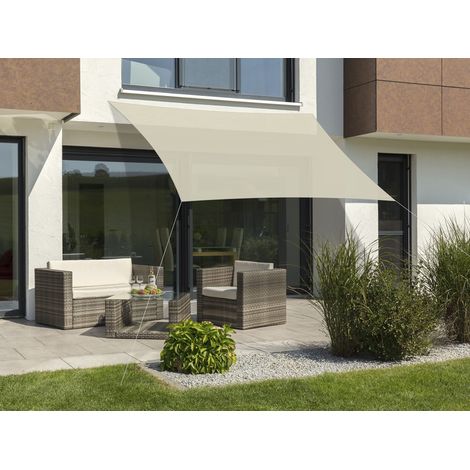 Voile d'ombrage Teneriffa Naturel 360 x 250 cm rectangulaire 234-02 en polyéthylène densité 1,6 kg (1/2)