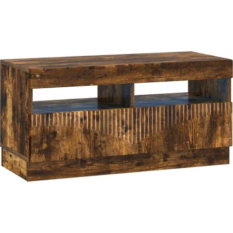 LED-TV-Schrank Raucheiche Holzwerkstoff vidaXL (1/5)