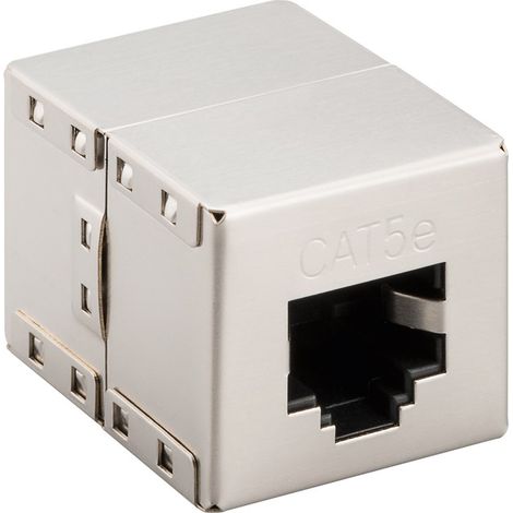 Accoppiamento modulare RJ45, CAT 5e, alloggiamento in metallo, 2x Presa RJ45 (8P8C). (1/3)