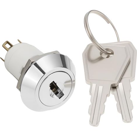 Interrupteur à clé 16 mm Serrure électronique à deux positions avec 2 clés S1605 pour ascenseur ou station de base (1/5)