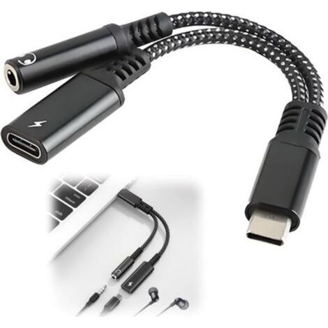 Adaptateur USB-C Vers Jack 3,5 mm et Chargeur 2 en 1, Adaptateur Casque et Chargement, 60W PD Charge Rapide Audio HiFi, Écouter Musique et Charger Même Temps, Compatible Avec Tous les Appareils type C (1/4)