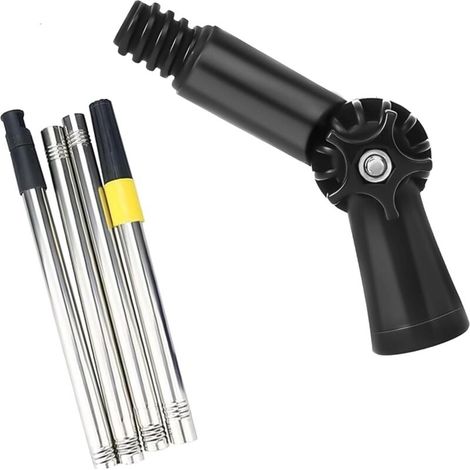 Tige de nettoyage télescopique multifonctionnelle à 180 degrés avec mécanisme pivotant en acier inoxydable - Convient pour plusieurs outils de nettoyage domestique - Tige d'extension pour le lavage