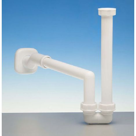 Siphon excentrique pour lavabo/bidet Ø 40 mm blanc - Lira