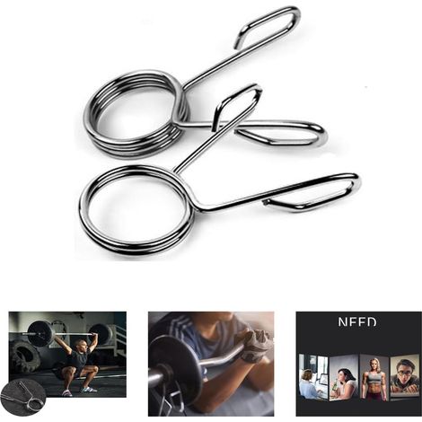 Spring Lock Dumbbell Locks - 25mm 28mm 30mm 50mm Diameter - For Threadless Dumbbell Bars - Set of 2 (1/5)