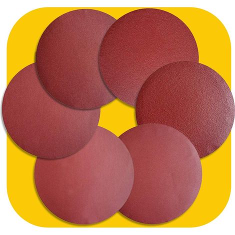 Set mit 60 Schleifscheiben (150 mm) – selbstklebend, Aluminiumoxid – 6 verschiedene Körnungen (60 bis 400) – für Exzenterschleifer – Holz, Metall, Lack (1/5)