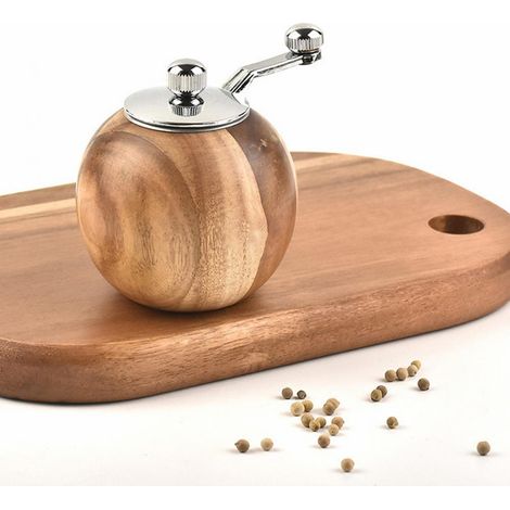 Küchenmühle für Salz, Pfeffer und Gewürze, Gewürzmühle mit Griff, Pfeffermühle aus Holz, Mühle, Küchenhelfer (1/5)