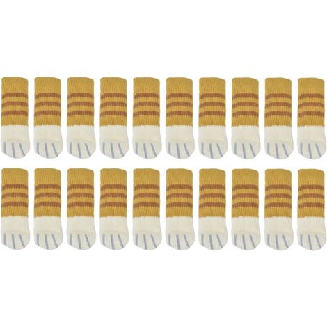 20 pièces Protections de pieds de meubles en tricot élastique, protège-sols pour chaises, réduction de bruit et facilité de déplacement (1/5)
