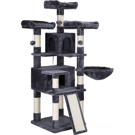 Árbol para gatos xxl torre de juegos 168 cm gris antracita 120001127 (1/2)
