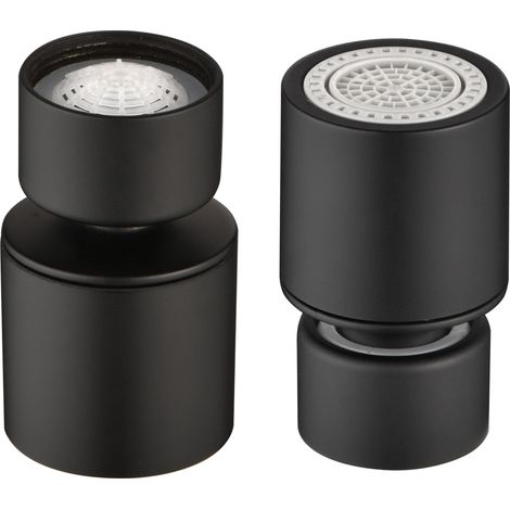 Aireador rótula M22H de cocina, dos funciones acabado negro mate