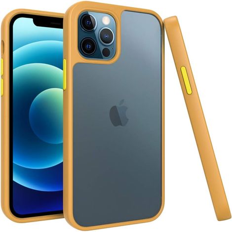 CUSTODIA PER APPLE IPHONE 12 PRO MAX IN SILICONE MARRONE RETRO SEMI-TRASPARENTE (1/5)