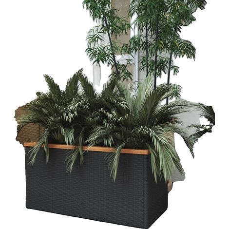 Blumentopf, langlebiger Kunststoff, modernes Design, Schwarz (1/2)