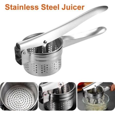 Multifunctional Manual Fruit Press - 410 Stainless Steel - Manual Juice Extractor Tool - Easy to Use - For Camping, Travel (1/4)