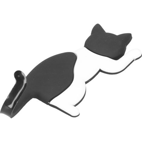Aimant frigo chat mignon forme de chat, crochet porte-serviettes, décoration cuisine maison, lot de 1, noir, robuste. (1/5)