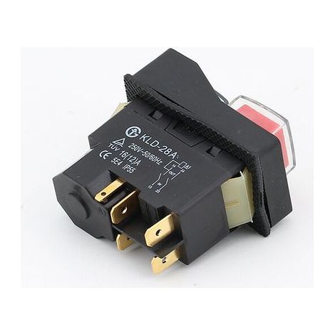 Interrupteur électromagnétique KLD-28A à 5 broches 16 A 250 V Contacteur haute puissance autobloquant 5 kW pour moteur industriel Interrupteur de maintien magnétique sans alimentation