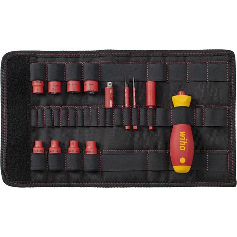 Wiha Schraubendreher und Steckschlüsseleinsatz 1/4" Set slimVario® electric gemischt 13-tlg. in Falttasche (43467) (1/2)