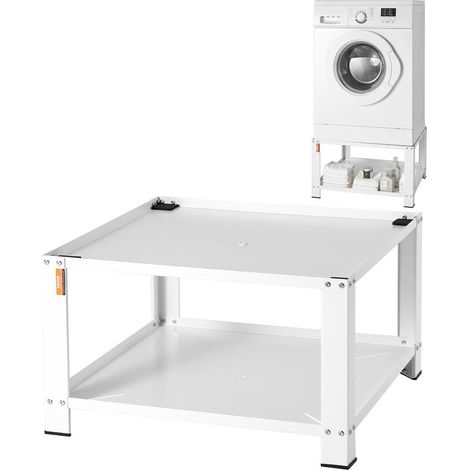 Piédestal Lave-Linge et Sèche-Linge Socle avec Étagère de Rangement 28 x 28 x 16 pouces Charge 660 lb Blanc (1/5)