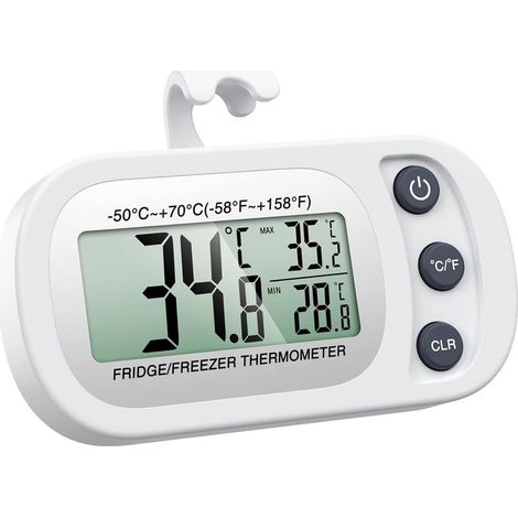 1 Thermomètre numérique, écran LCD, plage -20°C à 50°C, étanche IPX3, pour réfrigérateur et congélateur (1/5)