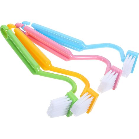 4 brosses WC, nylon/ABS, pour rebords WC et angles difficiles (1/5)