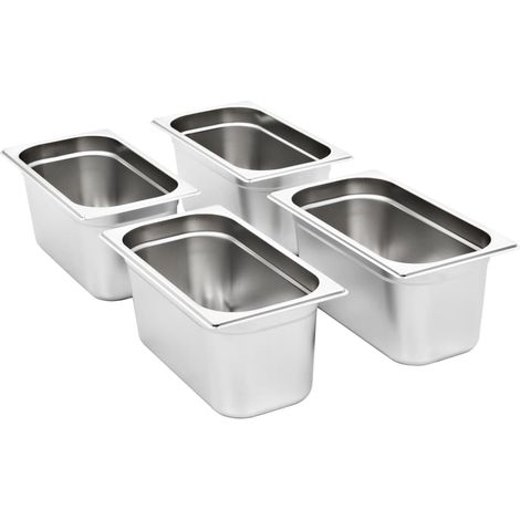 Récipients Gastronorm 4 pcs GN 1/3 150 mm Acier inoxydable (1/5)
