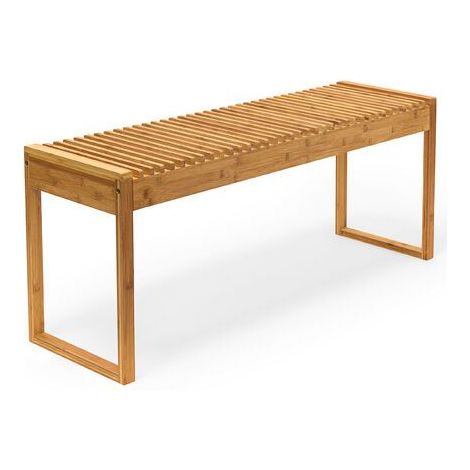Relaxdays Sitzbank, Bambus, 2-3 Personen, Flur, Diele, Wohn- & Schlafzimmer, HBT ca. 47 x 120 x 33 cm, Hockerbank, natur (1/5)