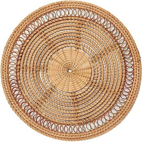 Panier mural tressé naturel style bohème, décoration murale en rotin, 30 cm (11,8 pouces). (1/5)