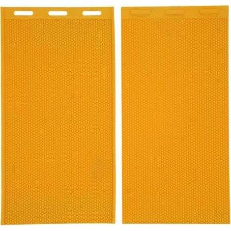 Moule à presse à cire d'abeille 5.4mm, 2 pièces, peigne en caoutchouc, feuille de base, accessoire pour apiculture, jaune (1/5)