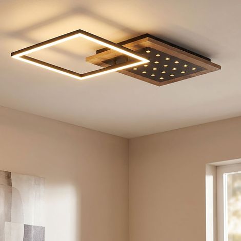 Plafoniera LED Lampada da soffitto Lampada da soggiorno Metallo nero ruotabile L 63,5 cm (1/5)