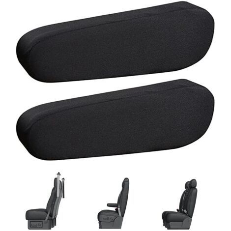 2 Pcs Housse D'Accoudoir de Siège Avant et Central de Voiture - Accessoire de Siège Noir (1/5)