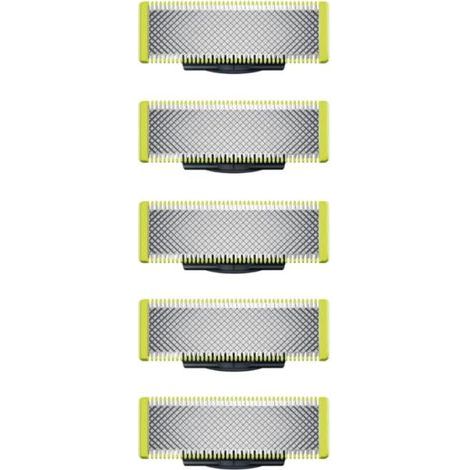 Applicable à OneBlade - Lames de rechange, pour rasoir/tondeuse électrique OneBlade, acier inoxydable robuste, taille, stylisation et rasage, lot de 5