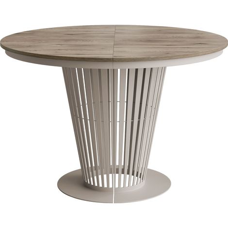 Mesa Oswego 179, Cachemira + Roble oscuro, 76x0x0cm, Alargamiento, Aglomerado laminado, Metal